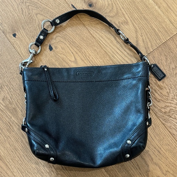 Coach Handbags - Vintage Y2K Coach Carly Black Leather Hobo Shoulder Bag F15251 Silver Hardware